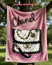 Chanel Inspired Pink Quilted Bag Print Flannel Sofa Throw Blanket IMG_6836